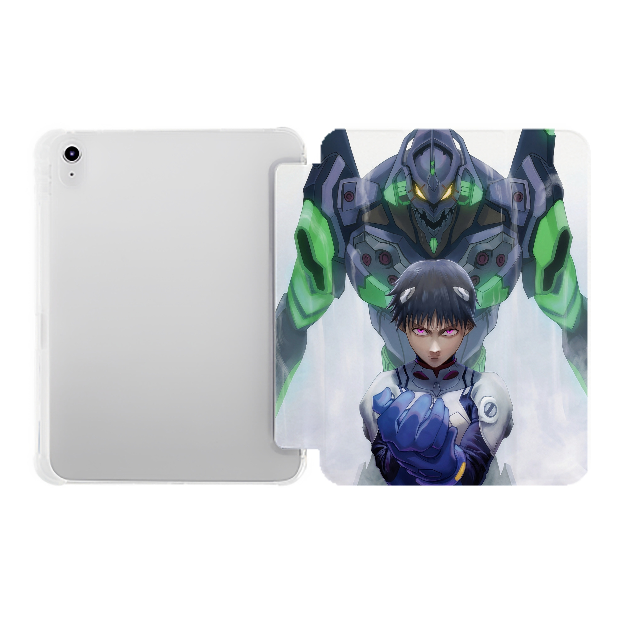 （画像用） EVA 新世紀エヴァンゲリオン IPad ケース ペン収納付き 三つ折りスタンド PUレザー×シリコン 対応機種9.5/10.5/10.9インチ